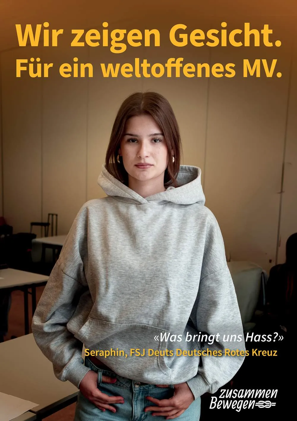 Wir zeigen Gesicht Fotoaktion: "Was bringt uns Hass?"