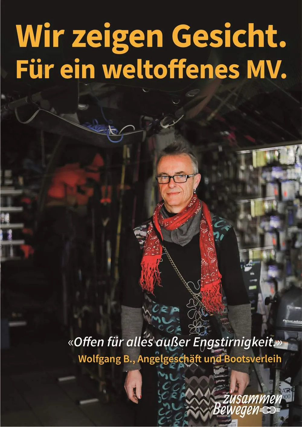 Wir zeigen Gesicht Foto, Inhaber eines Angelgeschäfts und Bootsverleih: "Offen für alles außer Engstirnigkeit."